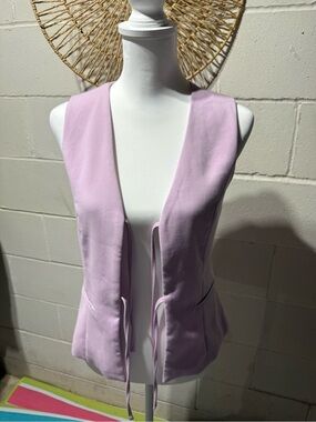 Abercrombie Fitch Open-Front Lilac Vest with Front Tie NWT